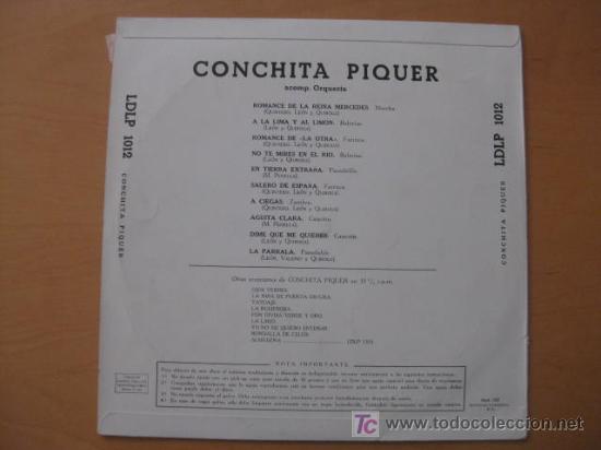 Discos de vinilo: DISCO VINILO. LP. CONCHA PIQUER. - Foto 2 - 13170318
