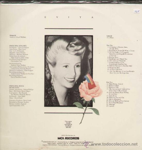 Discos de vinilo: EVITA - ANDREW LLOYD WEBBER (DOBLE LP MCA 1976) - Foto 2