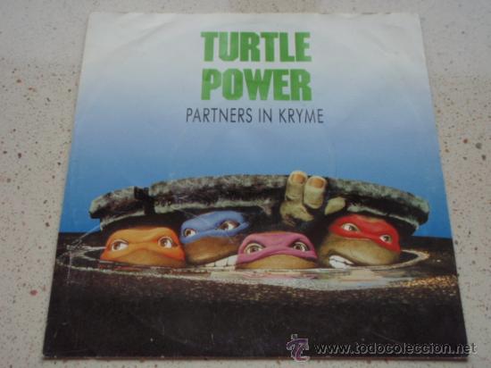 Discos de vinilo: PARTNERS IN KRYME ( TURTLE POWER 2 VERSIONES ) 1990-EEC SINGLE45 - Foto 1