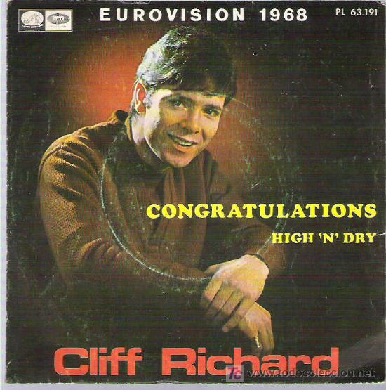 Discos de vinilo: CLIFF RICHARD - CONGRATULATIONS / HIGH `N`DRY ** EMI ODEON 1968 - Foto 1