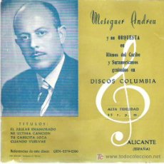 Discos de vinilo: MESEGUER ANDREU - RITMOS DEL CARIBE Y SUDAMERCANOS ** EL JUGLAR ENAMORADO ***COLUMBIA. Lote 13555026