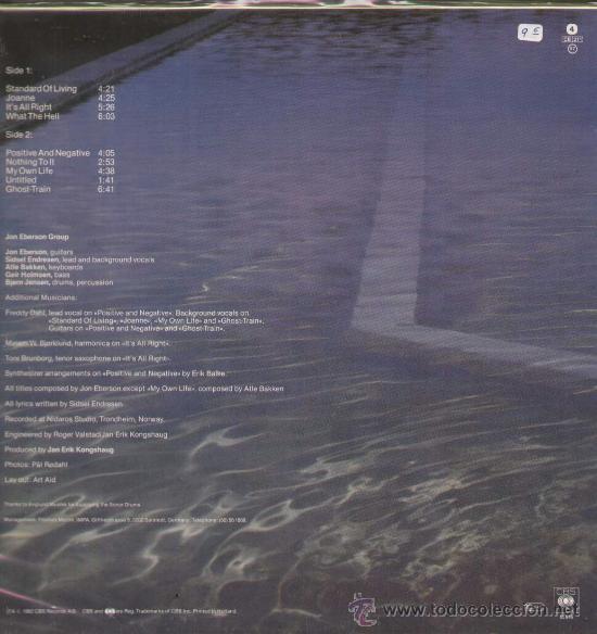 Discos de vinilo: JON EBERSON GROUP / Polarities (LP CBS 1982) - Foto 2