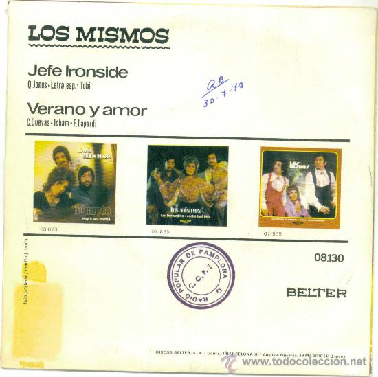 Discos de vinilo: LOS MISMOS. Jefe Ironside    (vinilo single 1972) - Foto 2