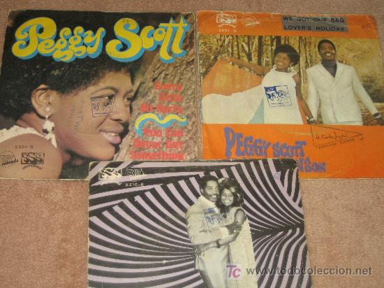 Discos de vinilo: PEGGY SCOTT - LOTE DE TRES SINGLES - Foto 1