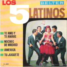 Discos de vinilo: LOS 5 LATINOS - NOCHES DE MADRID *** BELTER EP 1964. Lote 16656836