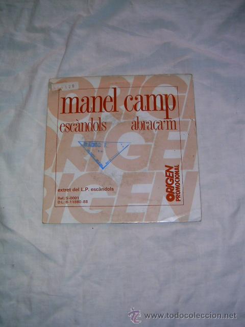 Discos de vinilo: Manel Camp. Esc&agrave;ndols / Abra&ccedil;am. Disco single - Foto 1