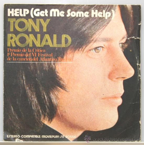 Discos de vinilo: TONY RONALD help (get me some help)-once upon a time single 1971 - Foto 1