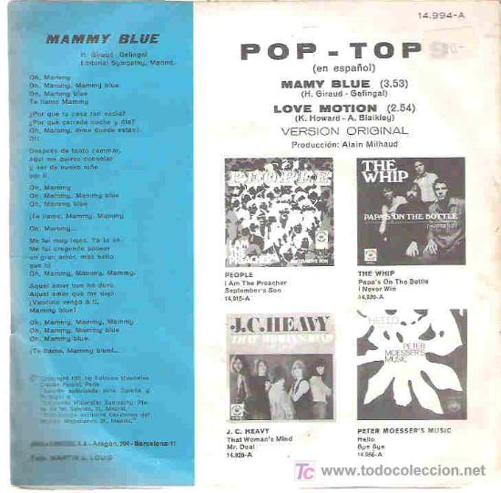 Discos de vinilo: pop- tops - mamy blue / love potion *** explosion records - Foto 2