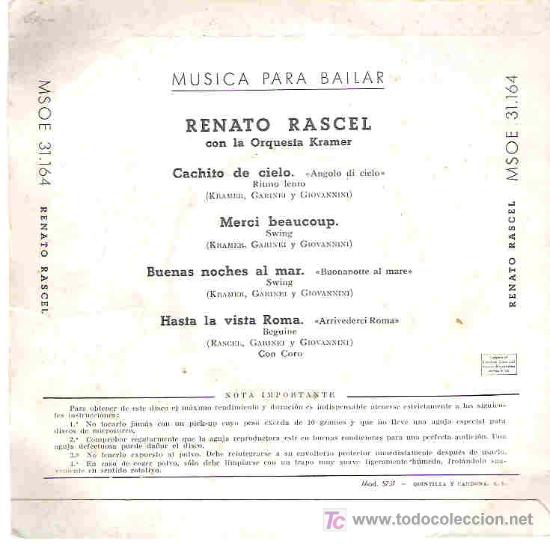 Discos de vinilo: renato rascel - cachito de cielo *** ep odeon 1959 - Foto 2