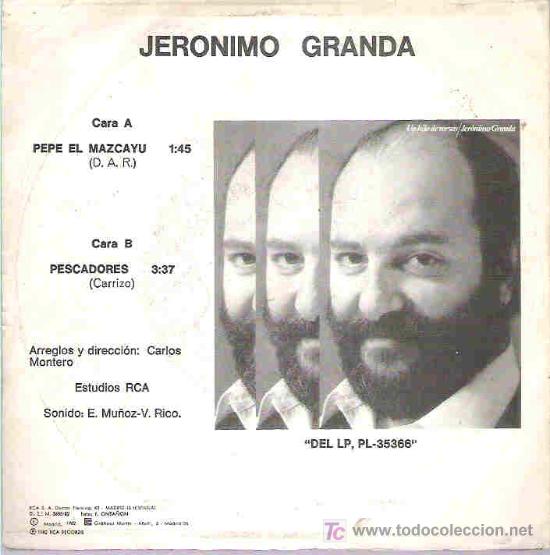 Discos de vinilo: jeronimo granda - pepe el mazcayu * rca 1982 - Foto 2