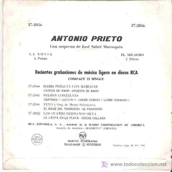 Discos de vinilo: antonio prieto - la novia *** rca 1961 - Foto 2