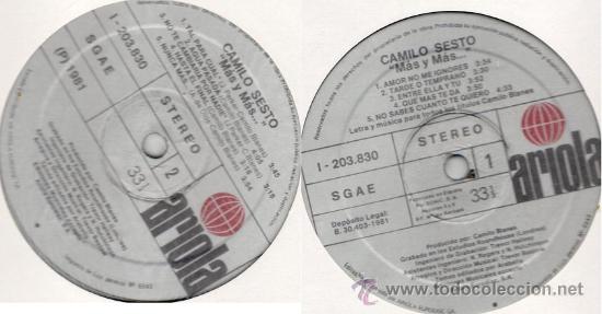 Discos de vinilo: CAMILO SESTO - MAS Y MAS - ARIOLA 1981 - Foto 1