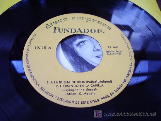 Discos de vinilo: Disco sorpresa Fundador 1967 - Foto 2
