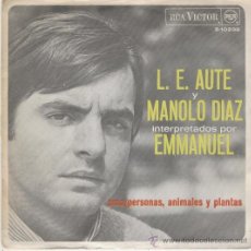 Discos de vinilo: LUIS E AUTE Y MANOLO DIAZ - INTERPRETADOS POR EMMANUEL - AMA . Lote 25650697