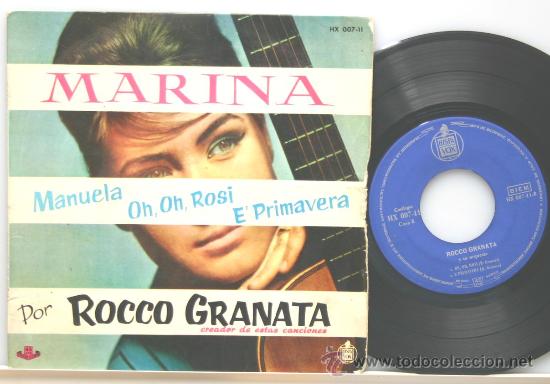 Discos de vinilo: ROCCO GRANATA marina-manuela-oh,oh,rosi-e&acute;primavera EP hispavox 1960