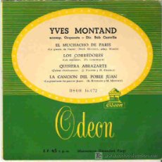 Discos de vinilo: YVES MONTAND - EL MUCHACHO DE PARIS ** ODEON EP ESPAÑA 1958 MUY DIFICIL
