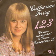 Discos de vinilo: CATHERINE FERRY FESTIVAL DE EUROVISION AÑO 1976 SINGLE SELLO BARCLAY EDICCION FRANCESA. Lote 15123114