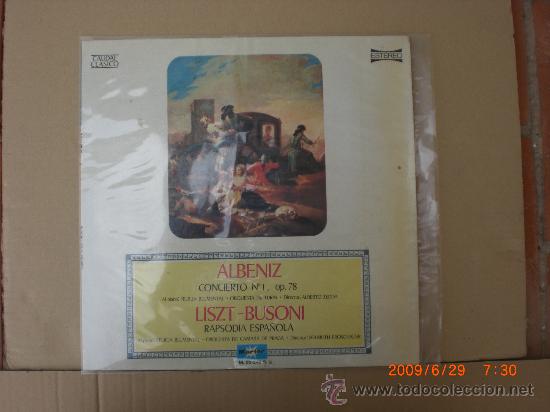 Discos de vinil: ALBENIZ, CONCIERTO N&ordm;1 (op 78)