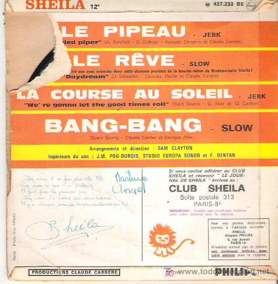 Discos de vinilo: sheila - bang bang *** philips francia - Foto 2