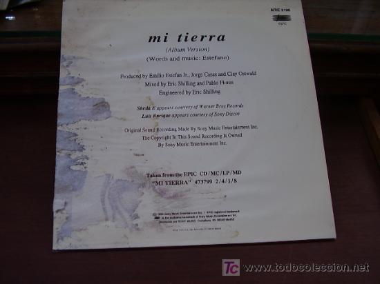 Discos de vinilo: Single Gloria Estefan Mi tierra - Foto 2