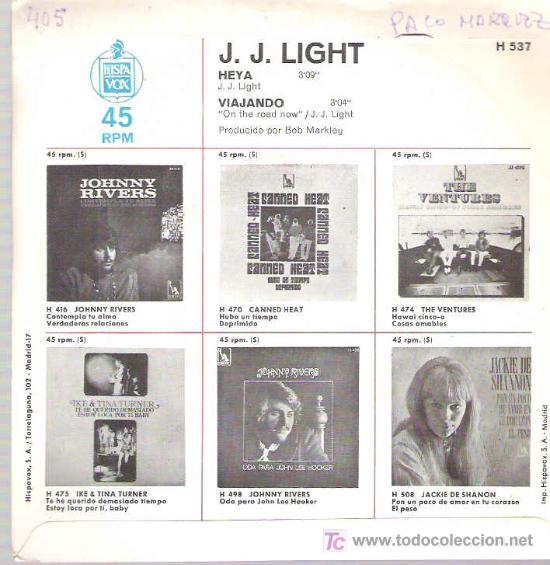 Discos de vinilo: j j light - heya ** hispavox 1969 - Foto 2