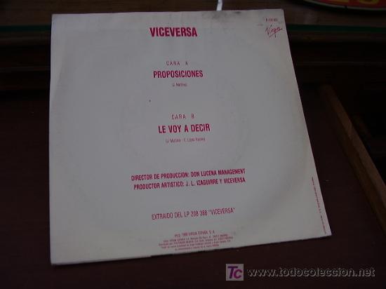 Discos de vinilo: Single Viceversa  Proposiciones - Foto 2