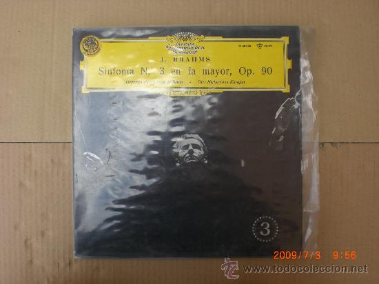 Discos de vinilo: J.BRAHMS, SINFONIA N&ordm;3 - EN FA MAYOR Op 90 - Foto 1