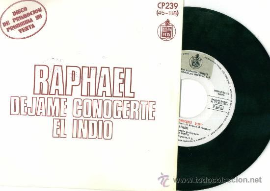 Discos de vinilo: RAPHAEL. Dejame conocerte (vinilo single promo 1974)