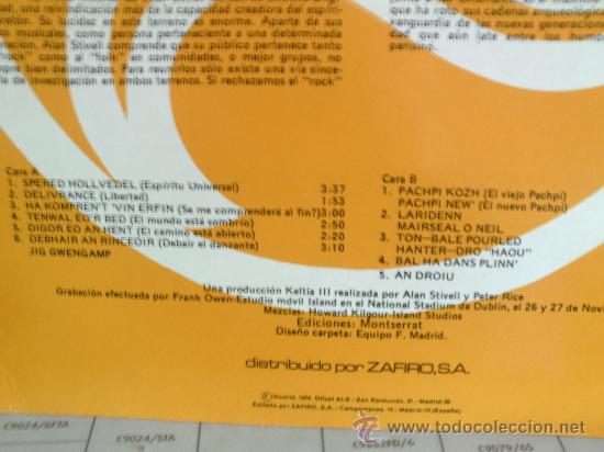 Discos de vinilo: ALAN STIVELL ----- LIVE IN DUBLIN - Foto 2
