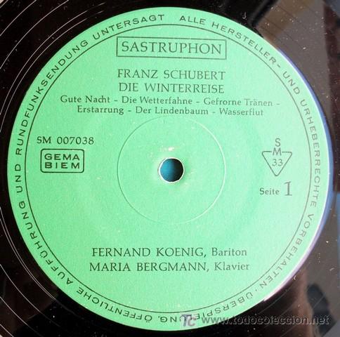 Discos de vinilo: SASTRUPHON - SCHUBERT - WINTERREISE - 2 LP - COMO NUEVO! - Foto 3