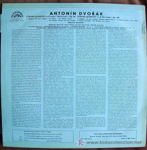 Discos de vinilo: SUPRAPHON - DVORAK - QUARTETOS DE CUERDAS - PRAGUE QUARTET - NM - Foto 2