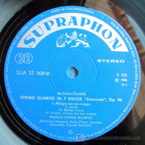 Discos de vinilo: SUPRAPHON - DVORAK - QUARTETOS DE CUERDAS - PRAGUE QUARTET - NM - Foto 3