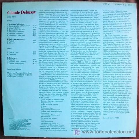 Discos de vinilo: ETERNA - DEBUSSY - PETER R&Ouml;SEL, PIANO - Foto 2