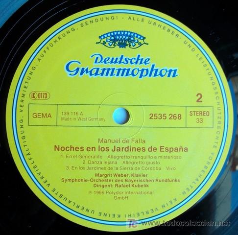 Discos de vinilo: DGG - DE FALLA - MAAZEL / WEBER / KUBELIK - Foto 3