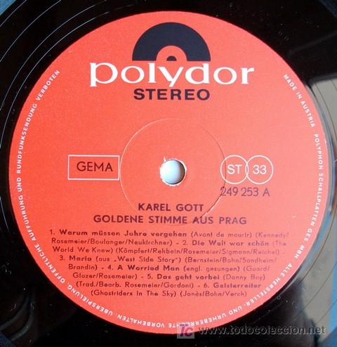 Discos de vinilo: POLYDOR - LA VOZ DORADA DE PRAG - KAREL GOTT - Foto 3