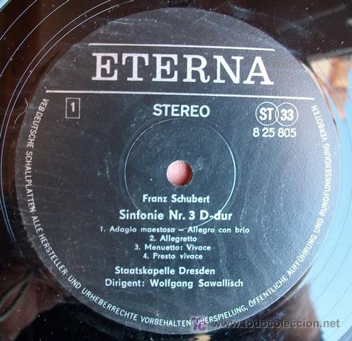 Discos de vinilo: ETERNA - SCHUBERT - NO.3 & 4 - SAWALLISCH - Foto 3
