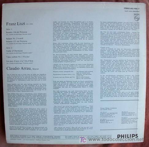 Discos de vinilo: PHILIPS - LISZT - CLAUDIO ARRAU - NM - Foto 2