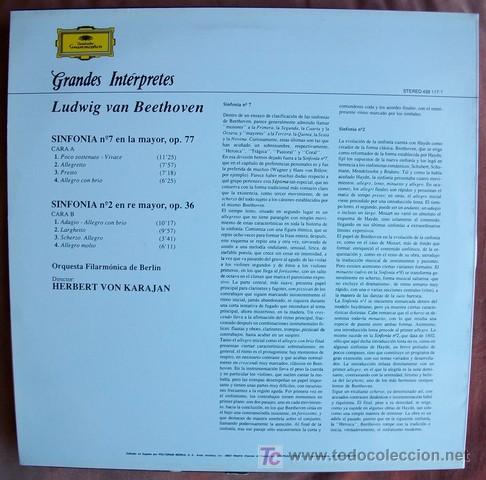 Discos de vinilo: DGG - BEETHOVEN - NO.2 & 7 - KARAJAN - Foto 2