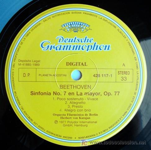 Discos de vinilo: DGG - BEETHOVEN - NO.2 & 7 - KARAJAN - Foto 3