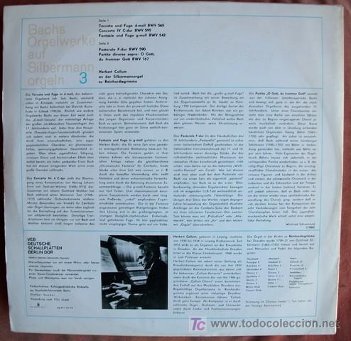 Discos de vinilo: ETERNA - BACH - OBRAS PARA ORGANO EN LA SILBERMANN - Foto 2