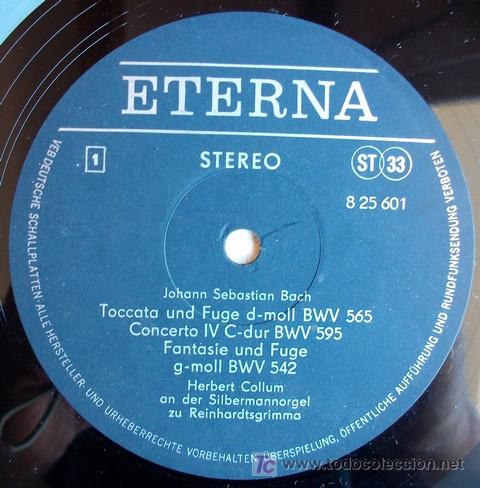 Discos de vinilo: ETERNA - BACH - OBRAS PARA ORGANO EN LA SILBERMANN - Foto 3