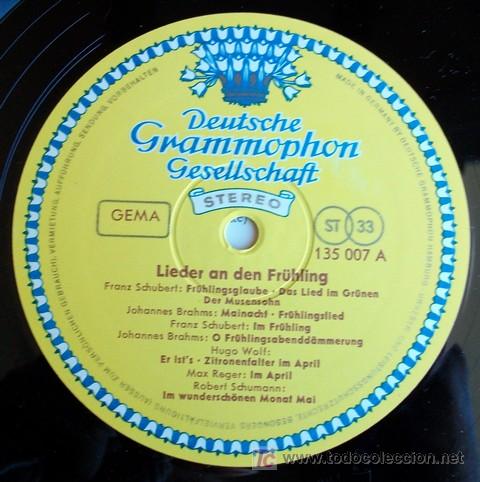 Discos de vinilo: DGG - CANCI&Oacute;NES A LA PRIMAVERA - SCHUBERT / SCHUMANN / BRAHMS / WOLF / REGER - Foto 4