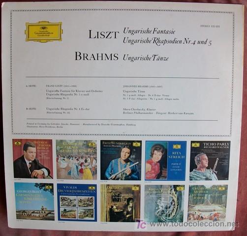 Discos de vinilo: DGG - LISZT / BRAHMS - KARAJAN - Foto 2