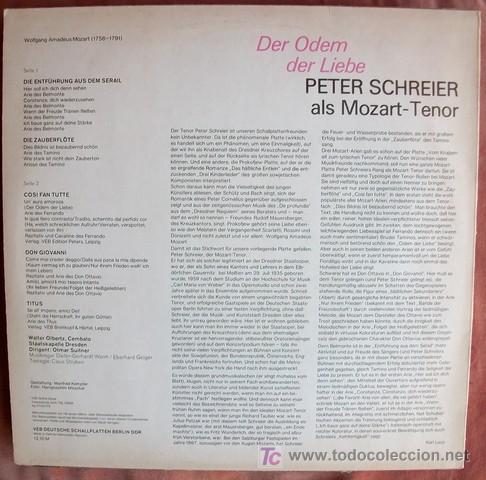Discos de vinilo: ETERNA - PETER SCHREIER - TENOR DE MOZART - Foto 2