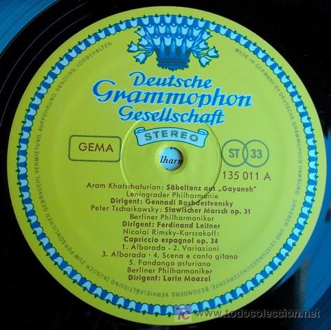 Discos de vinilo: DGG - SONIDOS DE CONCIERTO DE R&Uacute;SIA - Foto 3