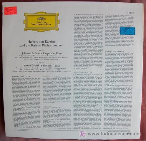 Discos de vinilo: DGG - BRAHMS / DVORAK - BAILES-  KARAJAN - Foto 2