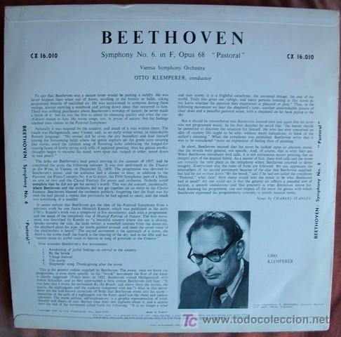 Discos de vinilo: ORBIS - BEETHOVEN - NO.6 - KLEMPERER - Foto 2