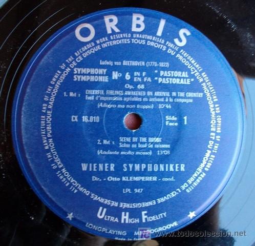 Discos de vinilo: ORBIS - BEETHOVEN - NO.6 - KLEMPERER - Foto 3