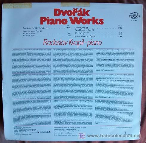 Discos de vinilo: SUPRAPHON - DVORAK - PIANO WORKS - KVAPIL - Foto 2