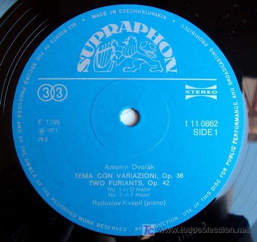 Discos de vinilo: SUPRAPHON - DVORAK - PIANO WORKS - KVAPIL - Foto 3